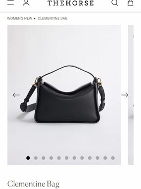 NWT THE Horse Clementine bag Black Pebbled Leather with gold hardware